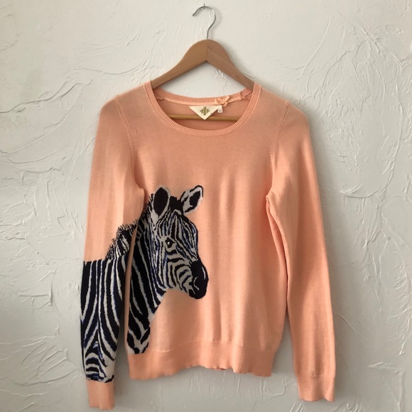 Anthropologie Sweaters - Anthropologie Monogram Peach Zebra Sweater